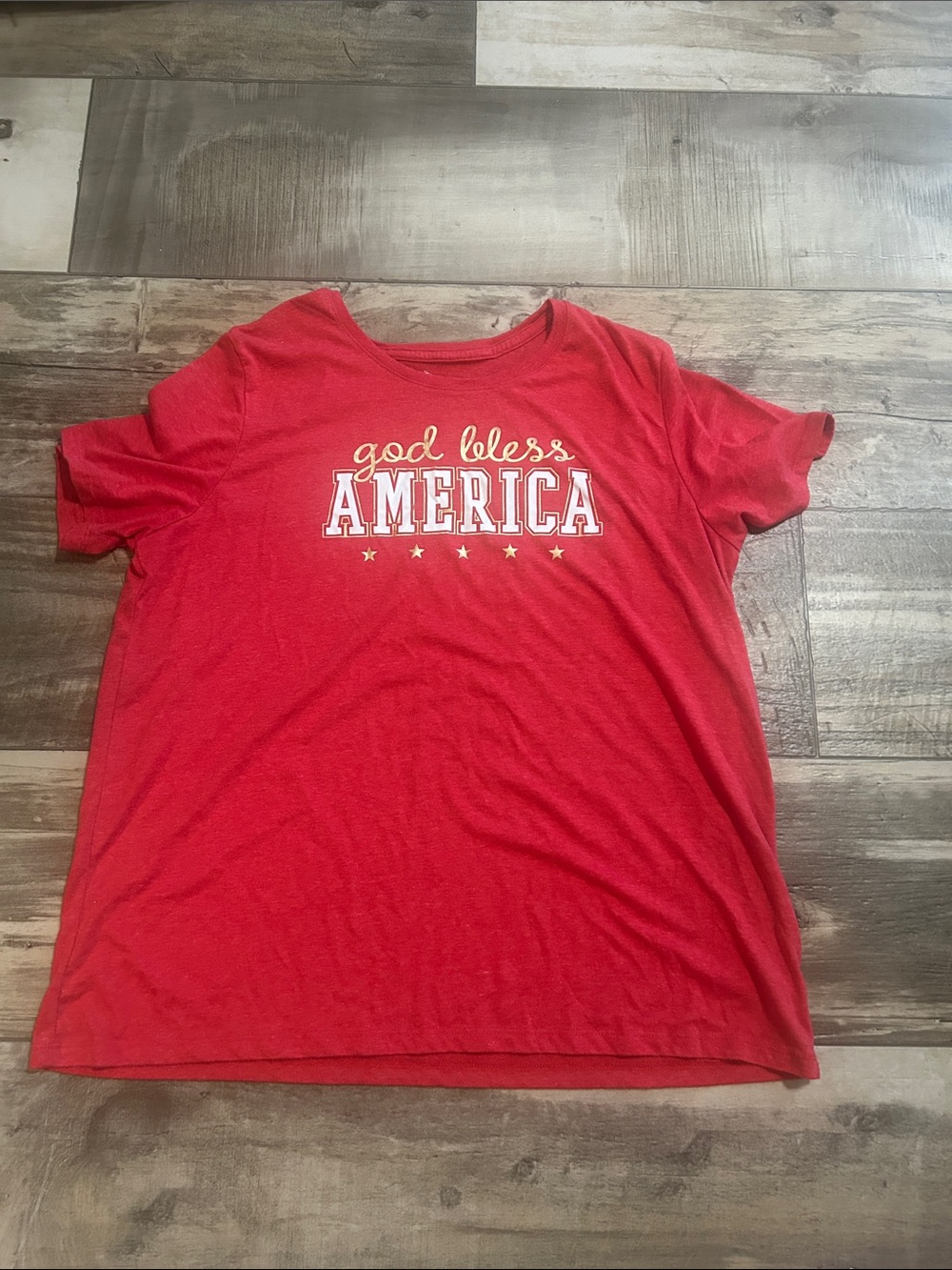 God Bless America Red women’s Graphic Tee size XXXL short sleeve